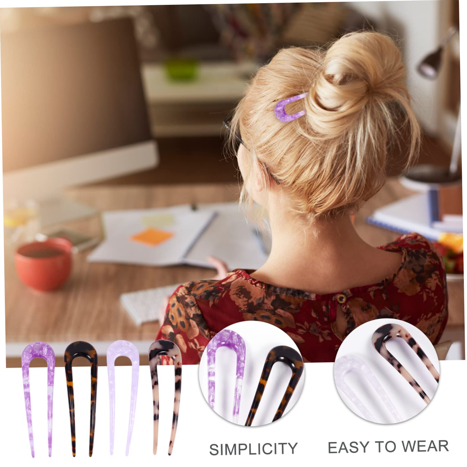 Baluue 12stücke U-förmige Haarnadeln Acetat Doppelte Prong-haarspangen Für - Stilvolle Haaraccessoires Verschiedenen Farben Für Hochzeiten Und Partys