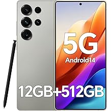 X25 Ultra Unlocked Phones,Built - in Pen Snapdragon888,12GB RAM+512GB ROM Unlocked Cell Phone, 6.9  OLED Screen, 48+108MP Camera, Battery 5000mAh,Dual SIM, Android 14,WiFi 5 Gray