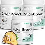 ColonBroom Psyllium Husk Powder with Stevia (Tropical Fruits) - Colon Cleanse for Bloating Relief & Gut Health - Colon Broom Fiber Powder Drink - Vegan Fiber Powder Stevia Supplement, 150 Servings
