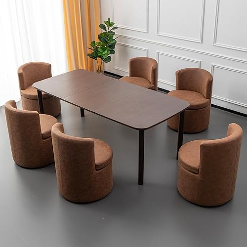Miniatura 10 de Juego de 2 sillas de comedor con ruedas de piel sintética, modernas tapizadas para cocina y comedor, cómodas sillas decorativas, para dormitorio,