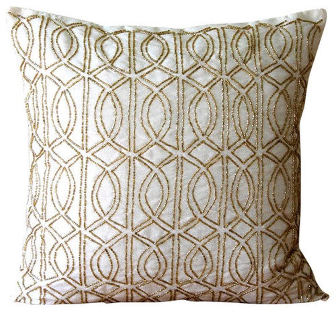 The HomeCentric Federa Per Cuscino 35x35 Cm In Velluto Grigio Antracite, Motivo Geometrico Traliccio, Con Cerniera Nascosta - Turkish Silver - 4