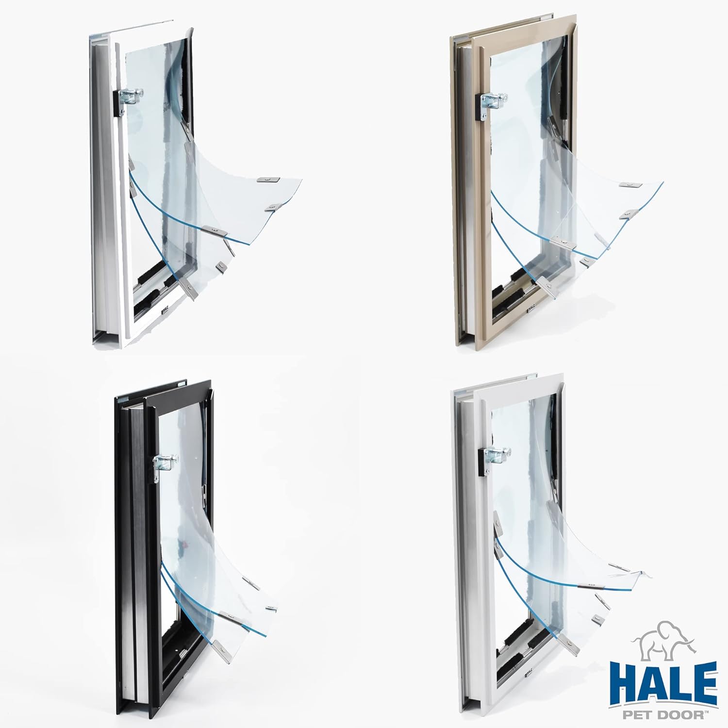 Door Model | Cat & Dog Doors | Energy Efficient Double Vinyl Flaps | Locking Security Cover | Skilled Install Required | Heavy Frame of Extruded Aluminum | Steel Reinforced Corners | Hale Pet Door