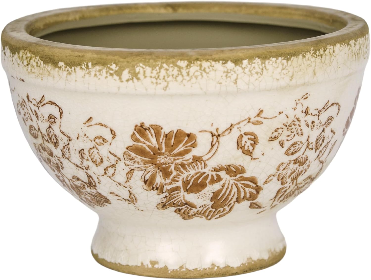 Dosayes Vintage Ice Crackle Grazd Ceramic Flower Pot with Drainage Holes, 4.33 Inch Rustic Planter for Indoor Plants, Outdoor Garden, Farmhouse Gift Tuscan Decor (Red)