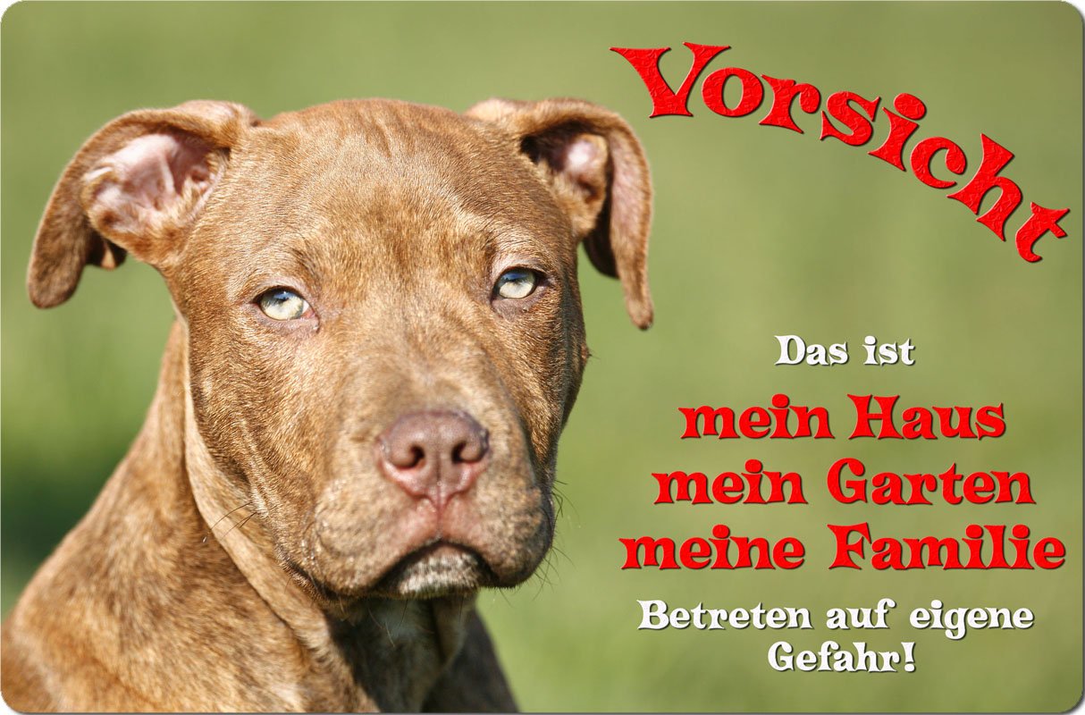 Warnschild Für Pitbull – Alu-Schild Für Garten & Haustür