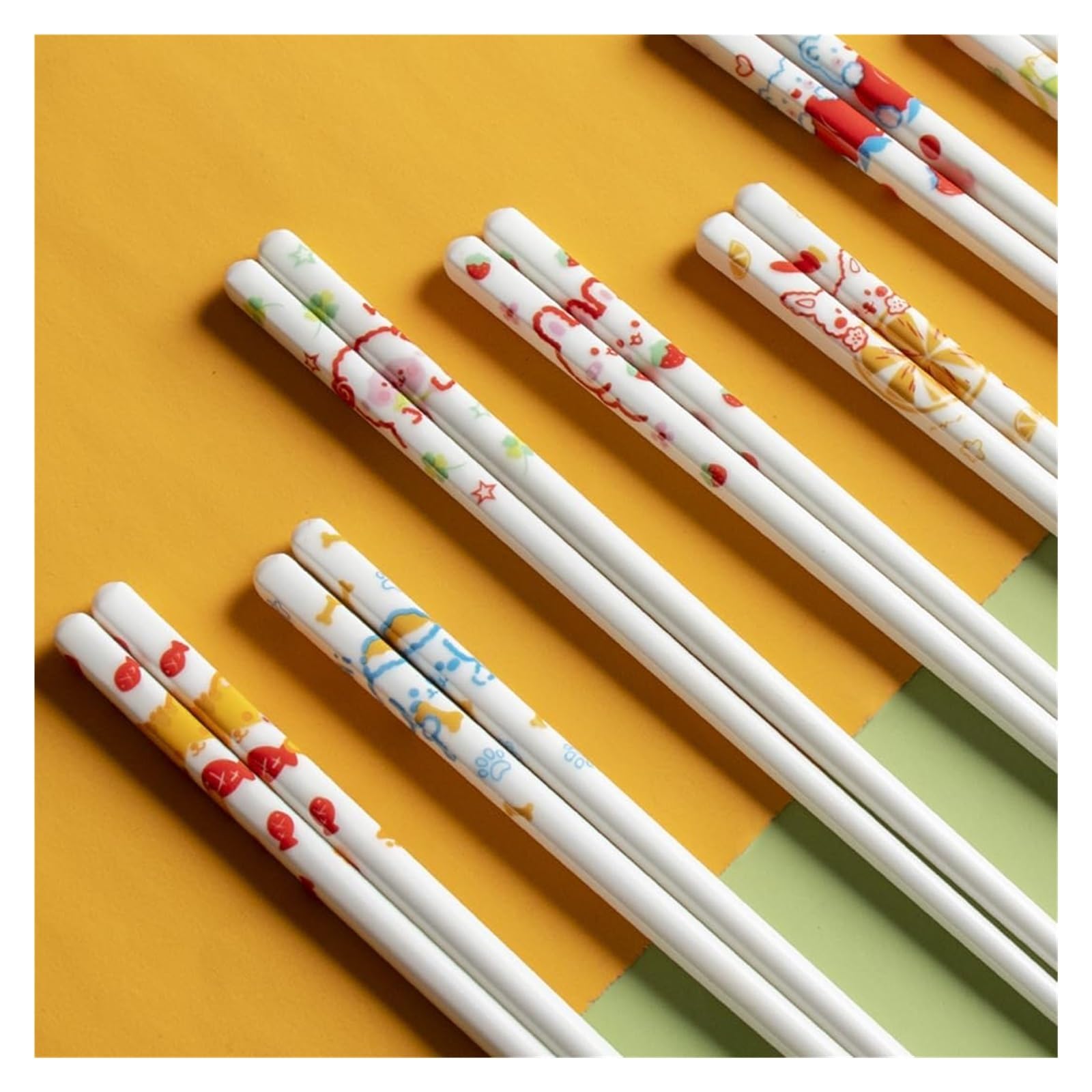 Baguettes en céramique, Cadeau japonais mignon de baguettes en porcelaine, 10 paires réutilisables céramique d'os haute qualité Chine(R)