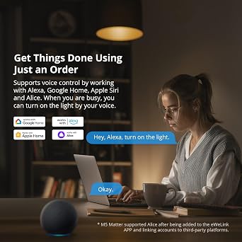 SONOFF 2.4GHz WiFi Matter Light Switch Alexa Smart Mechanical Switch, Neutral Wire Required, Compatible with Alexa and Google Home, 3 Gang M5-3C-86W, White