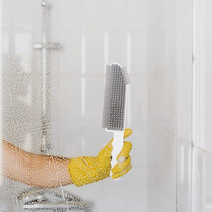 3 in 1 Multifunctional Cleaning Brush Kitchen Bathroom Countertop Floor Window Silicone Cleaning Brush Crevice Brush Scraper Brush Cleaner, Kitchen General Care Cleaning Tool