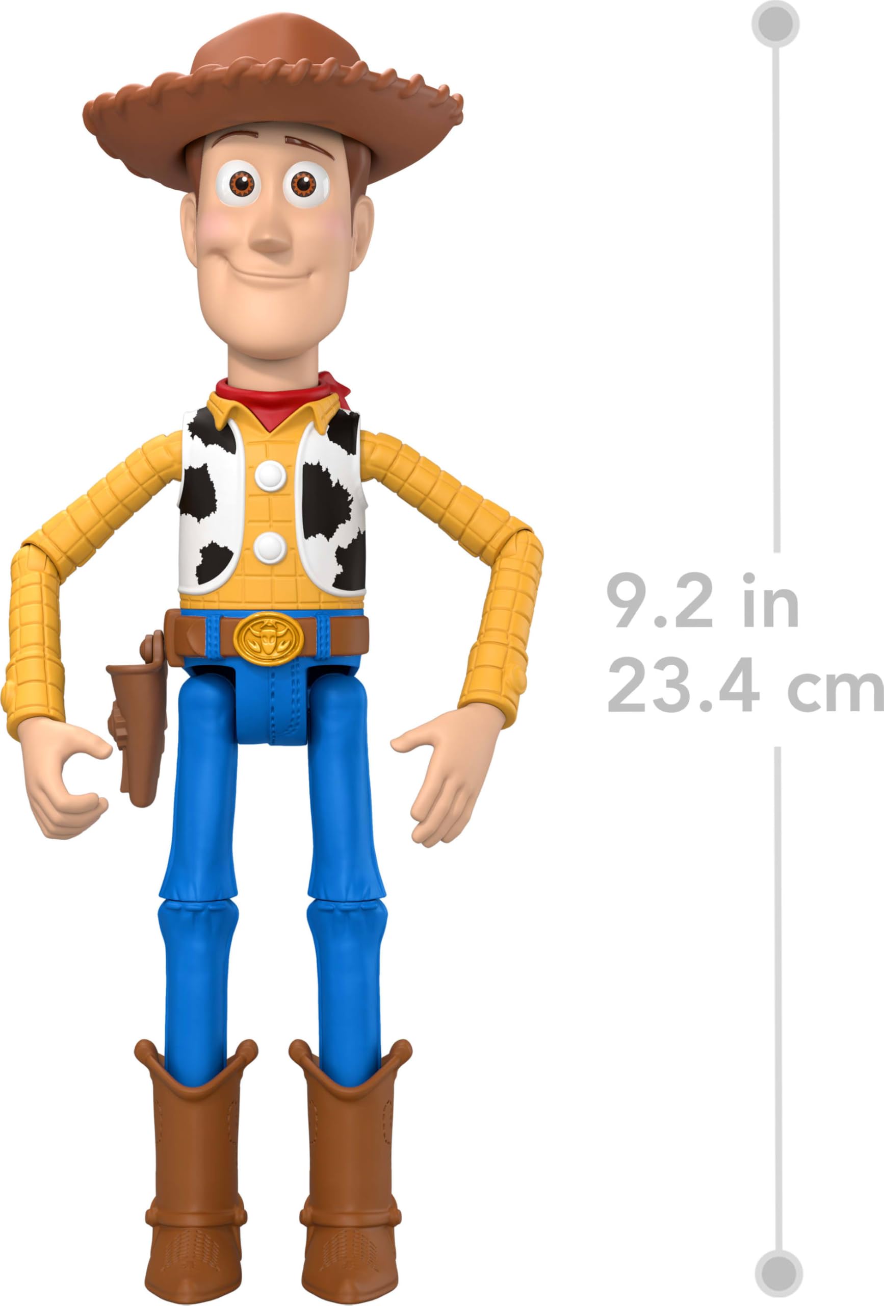 Mattel Disney Pixar Toy Story 5 PlayScale Chudy Figurka (ok. 23 cm), Kowboj szeryf, 14 punktów ruchu, zdejmowany kapelusz, filmowy wygląd, zabawka dla dzieci 3+, JKV14