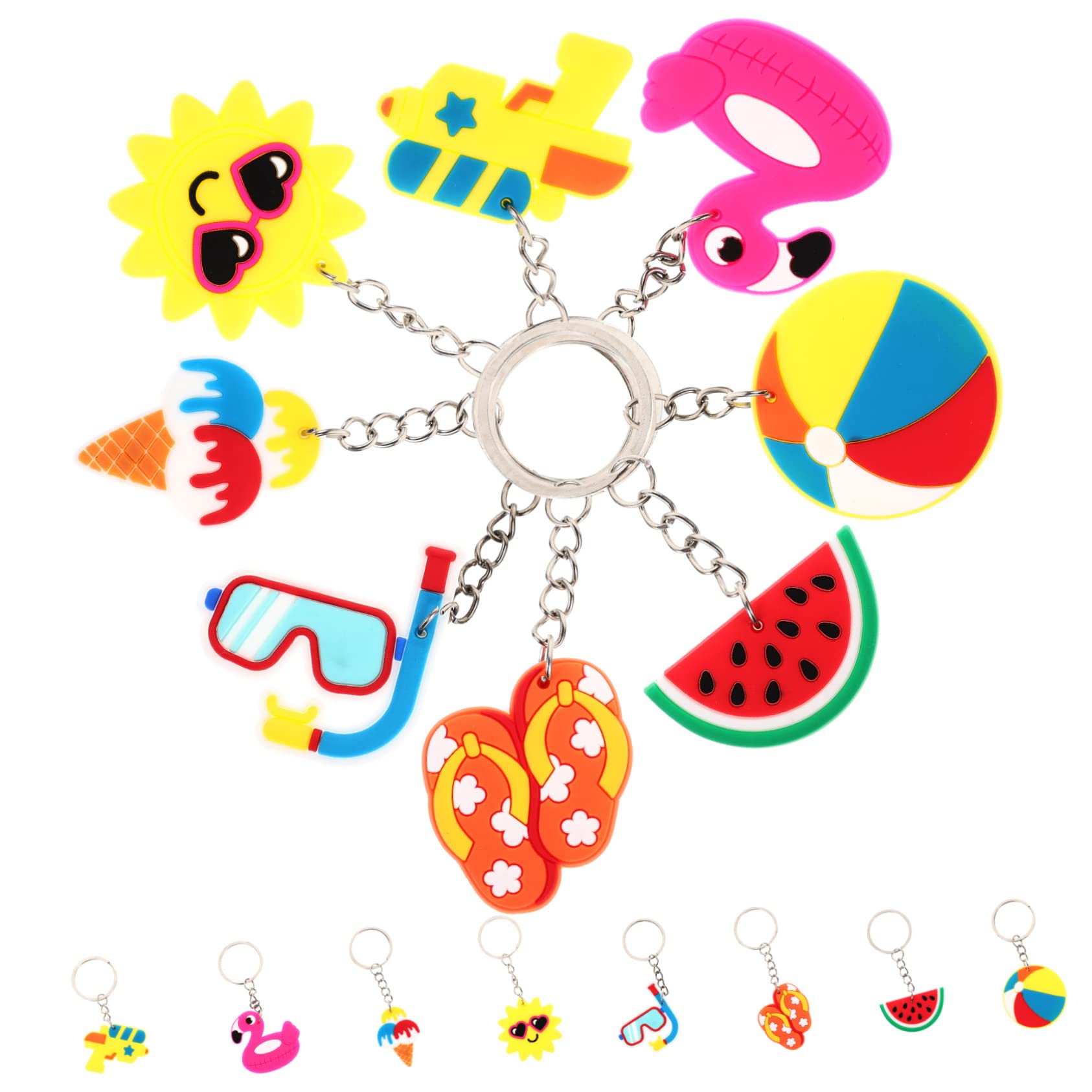 KOMBIUDA 64stücke Teiliges Hawaii Schlüsselanhänger Tropische Deko Für Sommerpartys Leichtes Und Perfekter Begleiter Für Taschen Und Schlüssel Für Luau Und Gartenfeiern