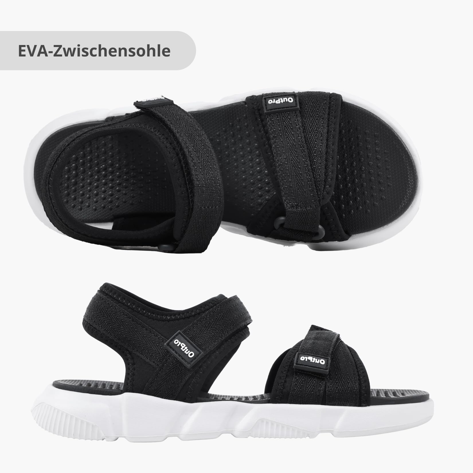OutPro Sandalias deportivas y de verano para mujer, planas, transpirables, para trekking y senderismo, sandalias deportivas con soporte de arco para playa, viajes, deportivas
