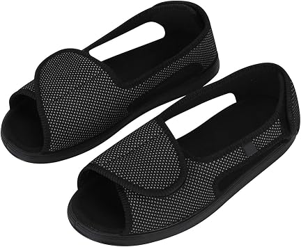Women s Open Toe Diabetic Sandals Adjustable Closure Swollen Slippers Extra Wide Orthopedic Footwear Anti-skid Elderly Walking Shoes Breathable House Shoes for Swollen Arthritic Feet Hallux Valgus