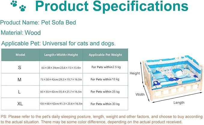 Cama Elevada para Perro Grande 105x60x42cm Sofá Exterior Interior miniatura 3