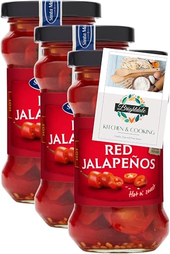 Jarred Jalapenos Bundle with Santa Maria Red Jalapenos 200g 3 Pack + Brightdale Kitchen Booklet