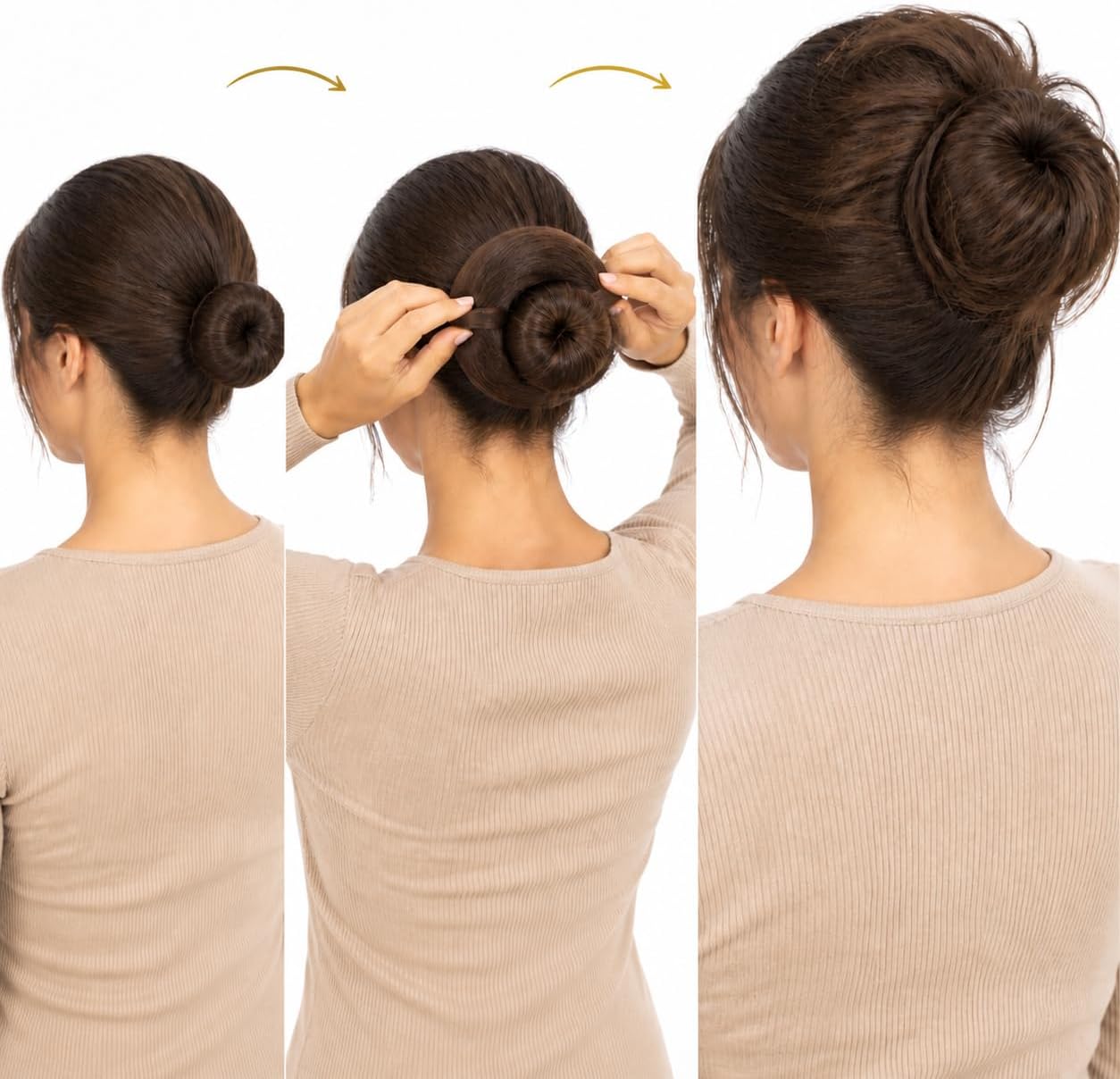 Hair Messy Bun Hair Piece, Hair Bun, Fake Hair Bun, Chignon Hair Bun Maker | Human Hair Bun Piece in Dark Brown for Thin Hair, Suitable for Women and Girls, Including Prom, Easy Updos and Daily Wear