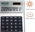 Victor 99901 TUFFCALC 12 Digit Water & Shock Resistant Desktop Calculator with Tax Keys, White & Gray