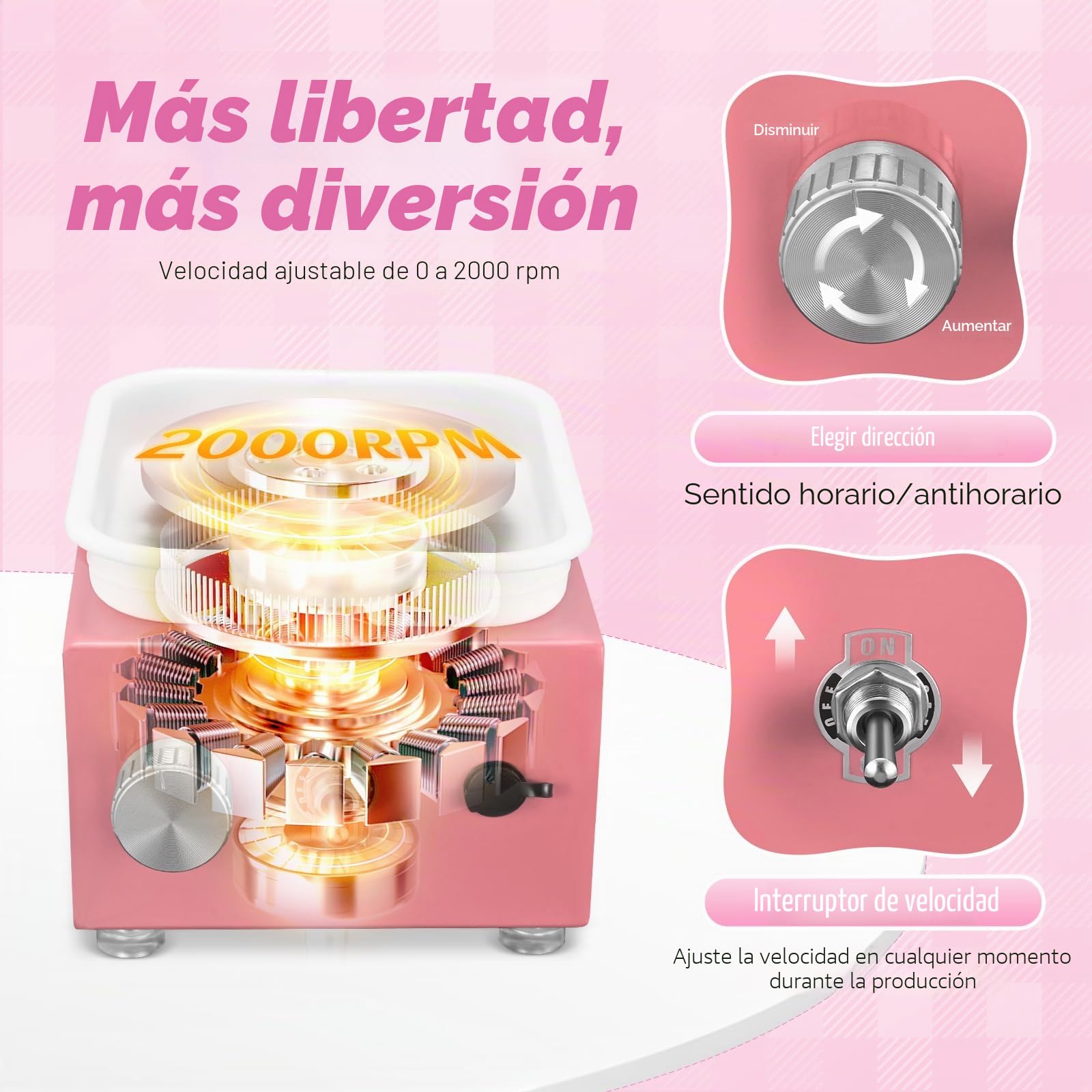 Mini Rueda de Cerámica, 2000RPM Máquina Eléctrica de Cerámica con Lavabo Extraíble de ABS y Placas de 10/6,5 cm y para cerámica de Arcilla, Kit Ceramica para Niños, Adultos Y Principiantes