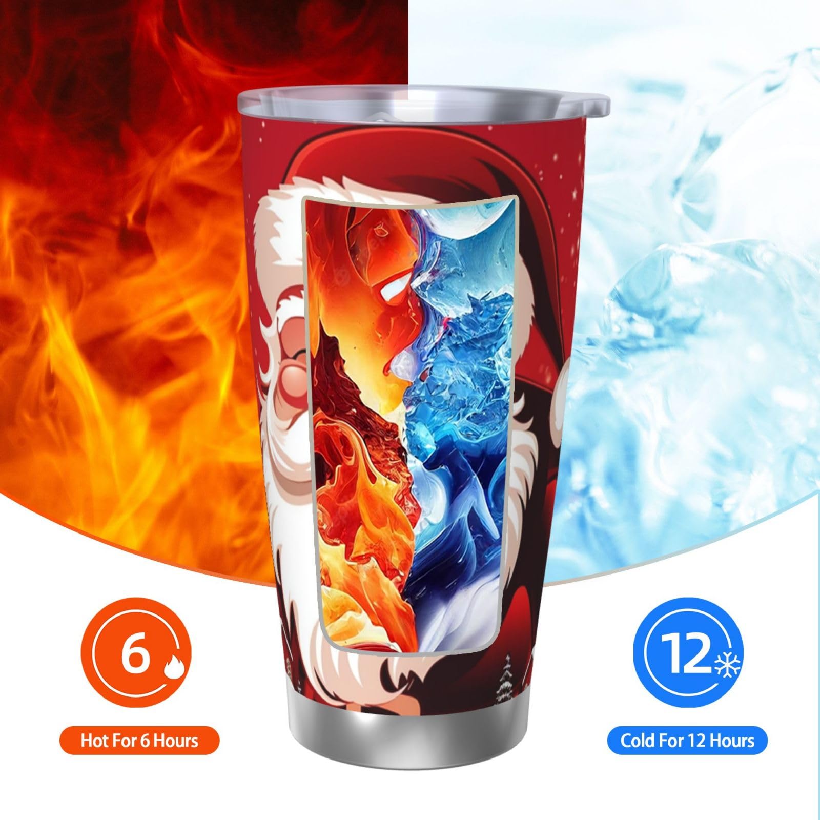 Mifoci 12 Tazze Natalizie Con Coperchio In Bambù E Cannucce Di Vetro: 590 Ml, Regalo Per Insegnanti, Amici, Famiglia
