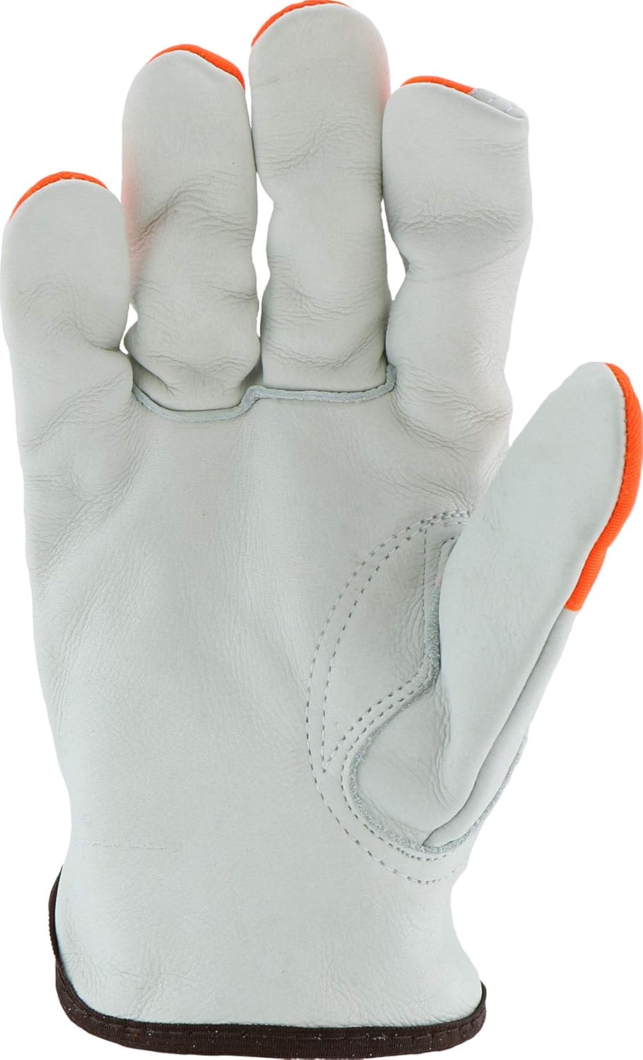 West Chester 995KOT Select Grain Cowhide Driver Gloves - [Pack of 12] Small, Safety Gloves with Keystone Thumb, Slip-On, Hi-Vis Green Finger Tips