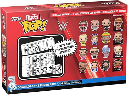 Vista 3 de Funko Bitty Pop! WWE Mini juguetes coleccionables paquete de 4 Razor Ramon, Diesel, Rey Mysterio y Mystery Chase figura (los estilos pueden variar)