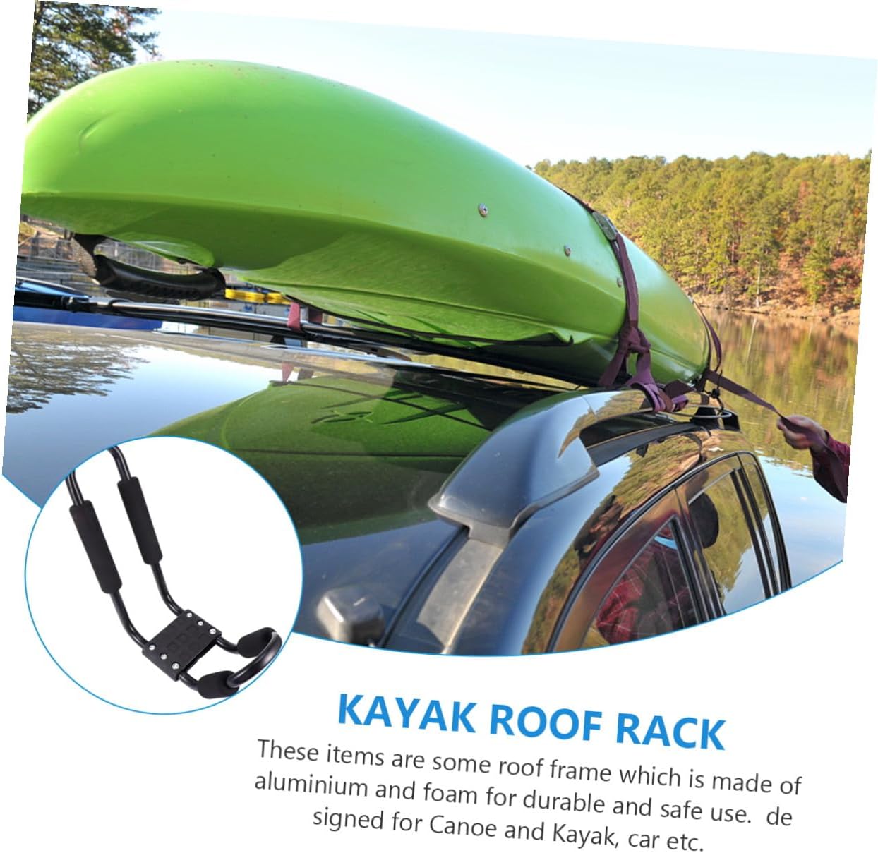 Detachable Kayak and Canoe Roof Rack 2pcs Car Roof Cargo Carrier Frame for Kayak Storage and Canoe Transport Compatible with Suvs and Trucks