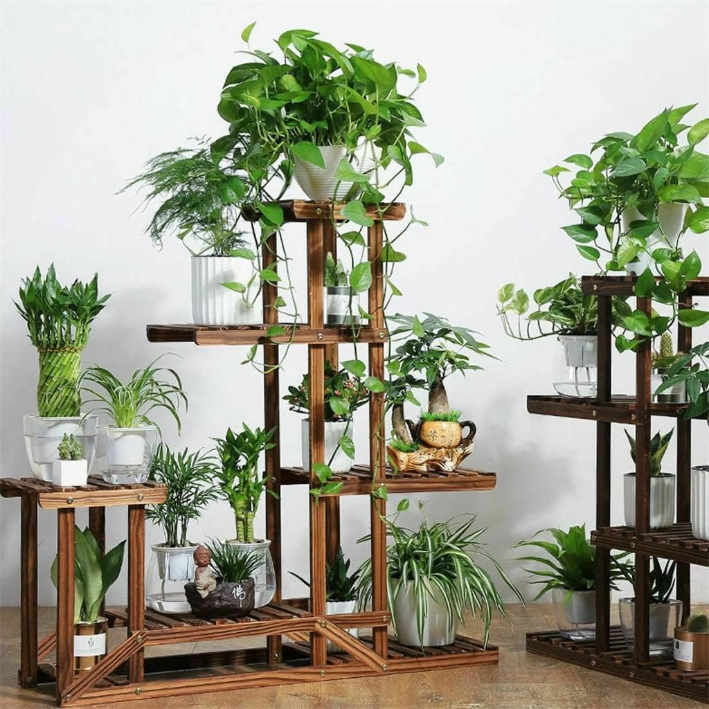 6-Story Wooden Plant Flower Rack, Planting Pot Shelf, Indoor and Outdoor Garden Terrace Display (Brown As showns) image 5