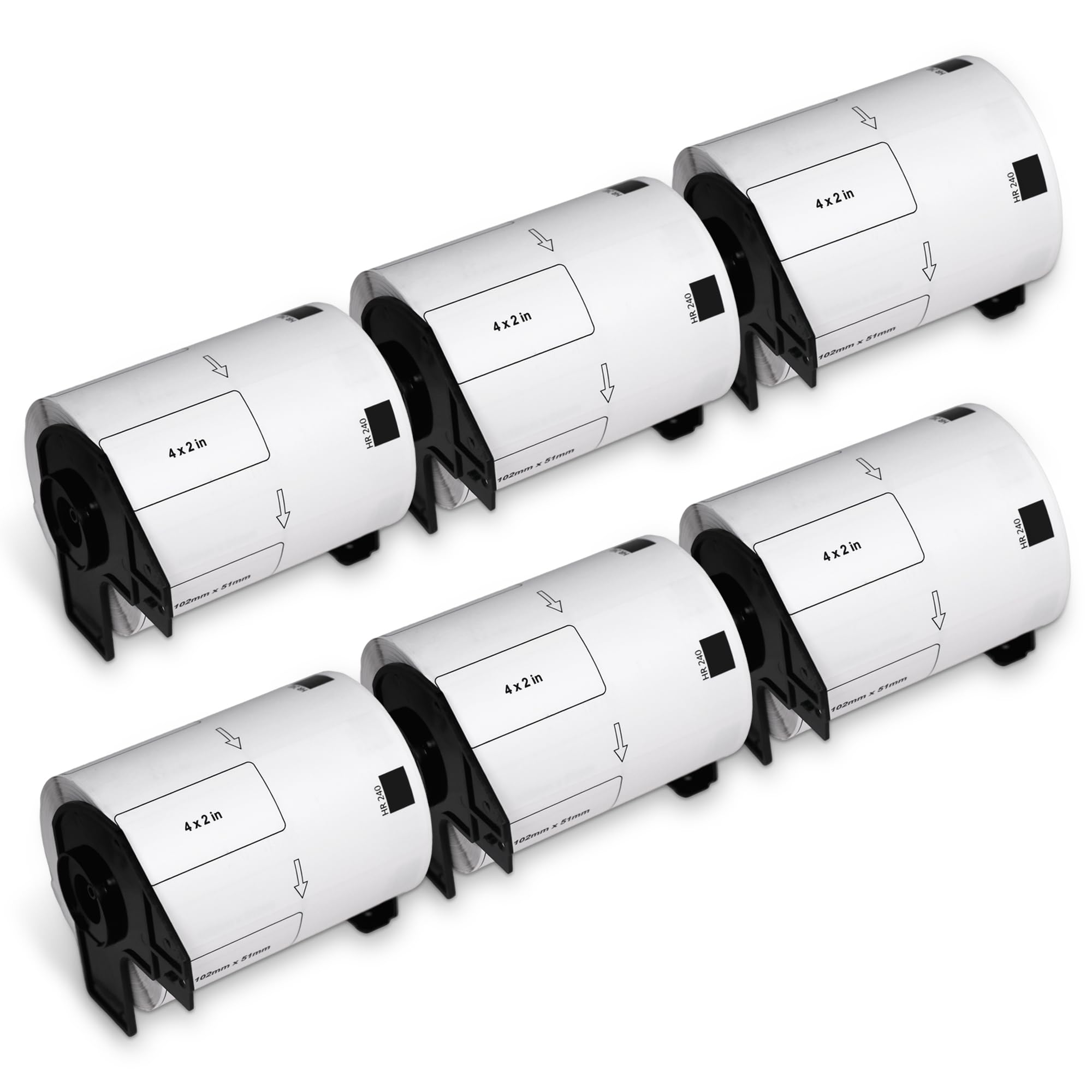 BETCKEY 6 rolek zdejmowanych etykiet kompatybilnych z DK-11240, 102 mm x 51 mm, 3600 łatwe odklejanie bez pozostałości naklejek do drukarek etykiet QL