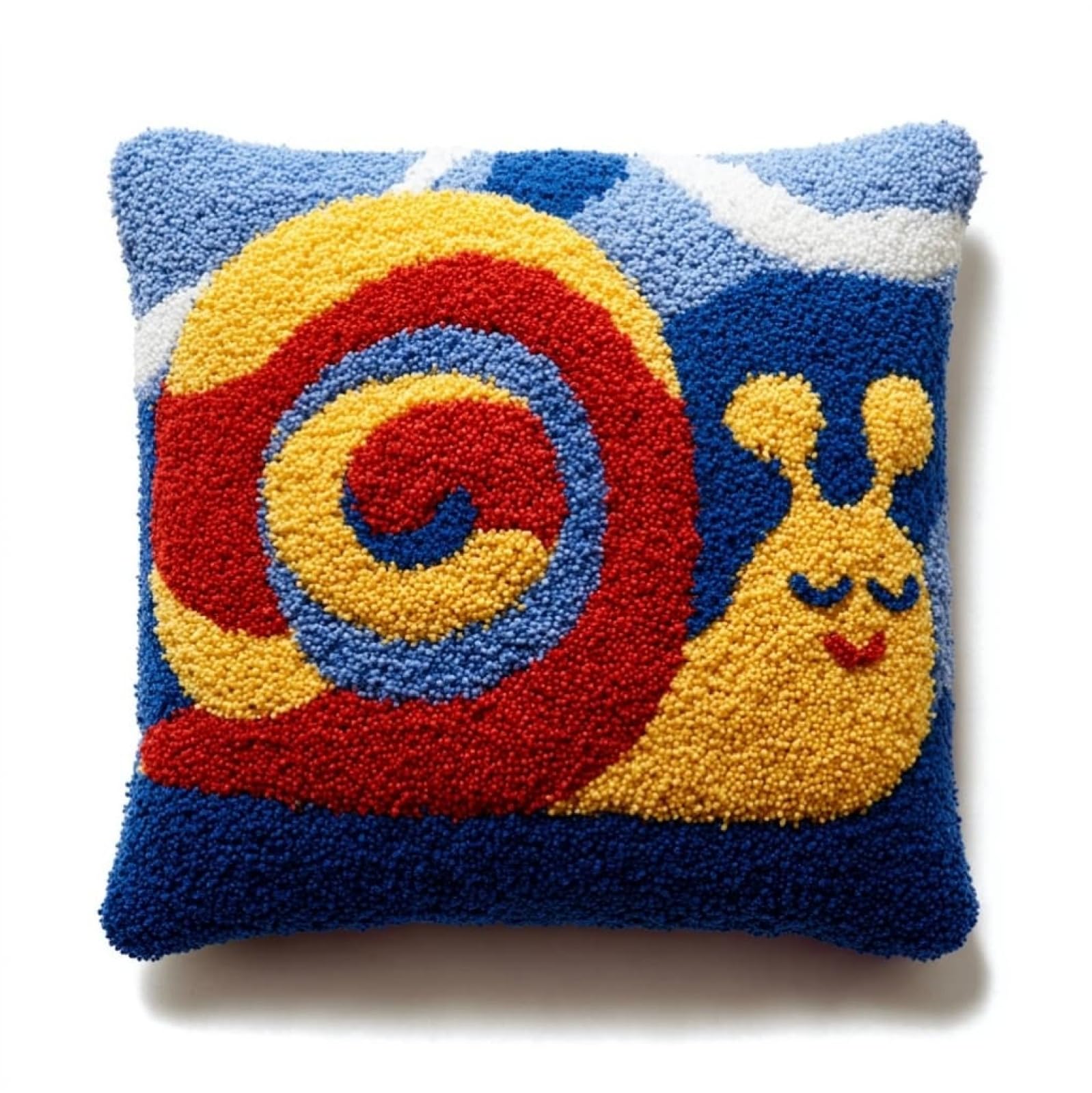 AxiangziK Latch Hook Pillow Kits for Beginners,Cartoon Snail 43x43cm DIY Crochet Cushion Creative Craft,Ideal for Home Decor and Fun Crafting