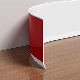 Flexible Vinyl Baseboard Trim, 4 Inch Peel and Stick Baseboard Molding Trim, Rubber Wall Base Board Moulding Trim for Floor (20 Feet)