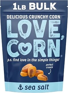 LOVE CORN Sea Salt Crunchy Corn Snack 16oz Bag - Gluten-Free, Non-GMO, Vegan Healthy Alternative to Chips, Nuts & Pretzels