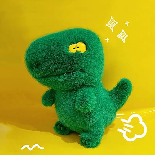 Miniatura 4 de CALUU Juguetes de peluche de dinosaurio verde de 13.8 pulgadas creativos, extravagantes peluches súper suaves y bonitos, cojines de peluche,