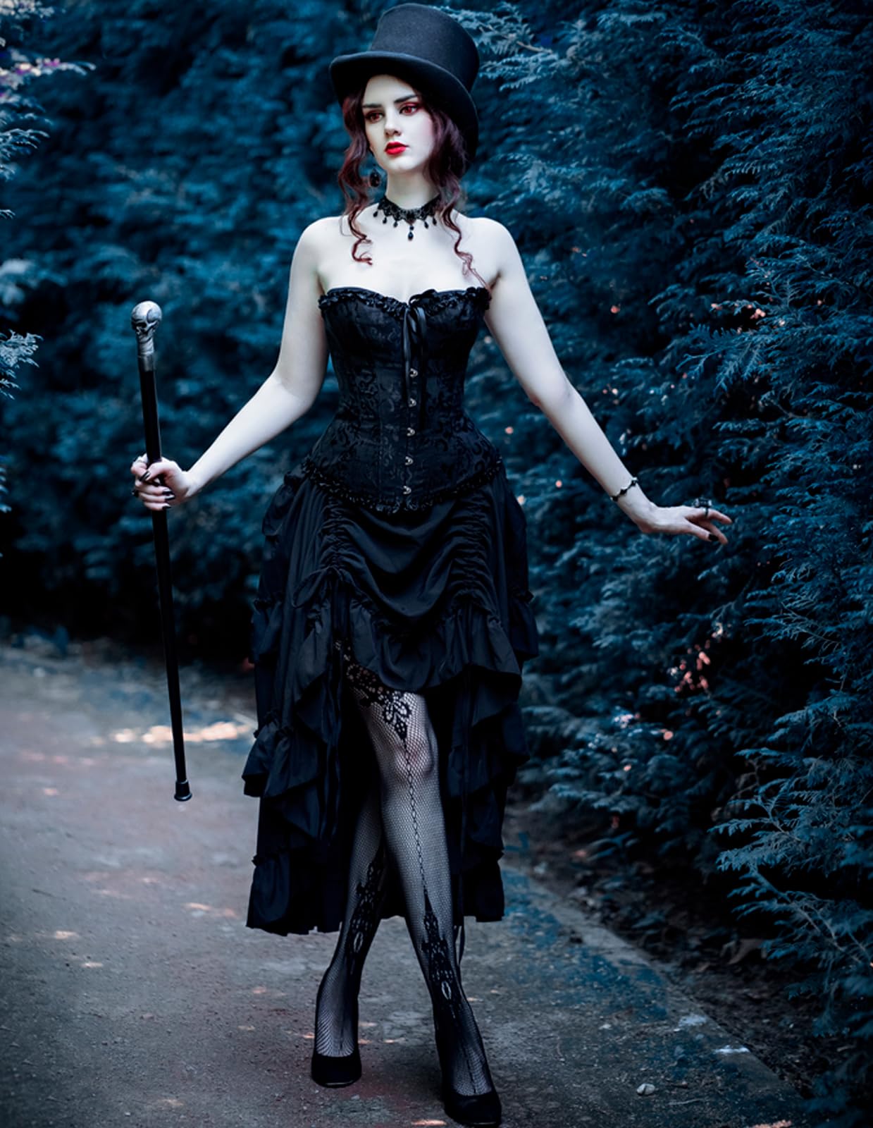 Scarlet Darkness Damen Renaissance Gothic Steampunk-Viktorianischer Piratenrock