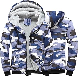 CUTeFiorino Sweat Jacket Men's Casual Loose Fit Hooded Jacket Camouflage with Zip with Adjustable Drawstring with Hood with Pockets Long Sleeve Sports Jacket Outdoor Jacket Softshell Jacket Winter