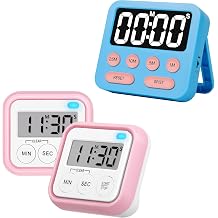 3 Pack Kitchen Timers for Cooking Classroom Timer for Kids Magnetic Digital Pomodoro Timer