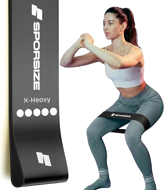 Sporsize%100 Lateks Direnç Bandı – Squat Pilates Fitness Loop Bant, Bacak & Kalça Antrenmanı