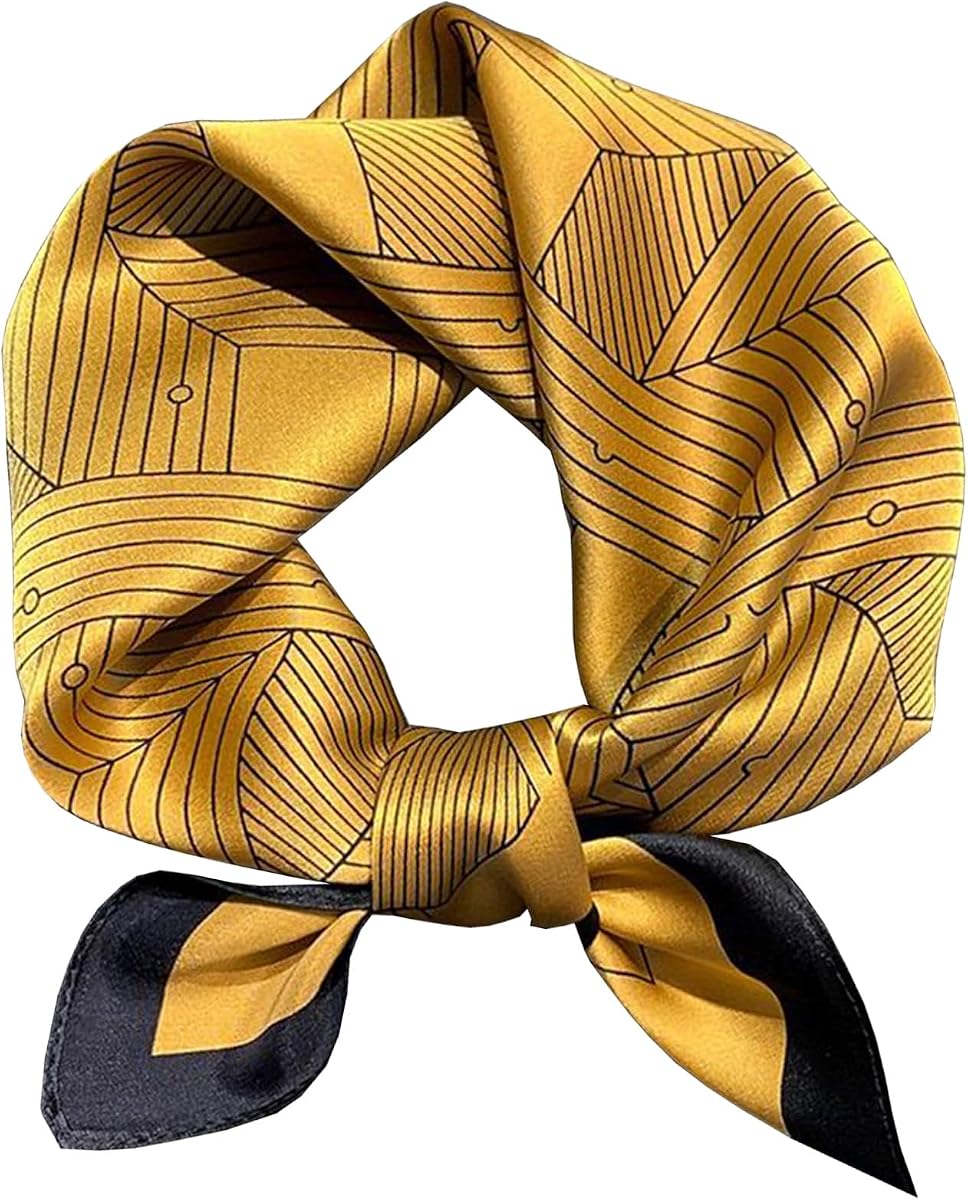 Saiusloa Bufanda para el cuello para mujer, pañuelos sedosos para la cabeza, pañuelos para el pelo, bufanda cuadrada, accesorios de moda ligeros