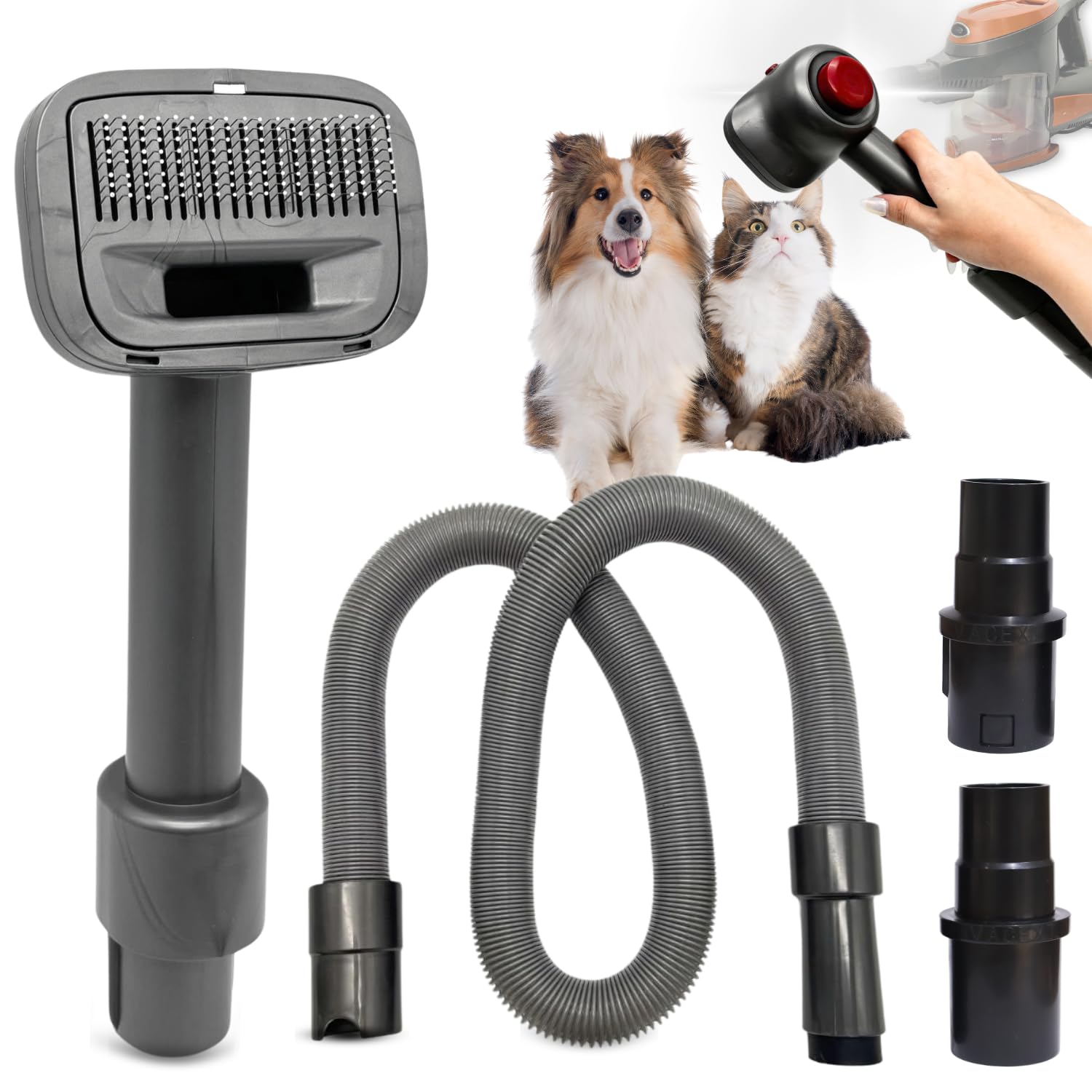 Amazon.co.jp: 犬 ペット グルーミングブラシ & 延長真空ホース 掃除機