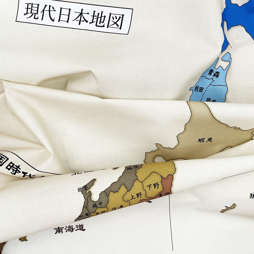 Amazon | 日本地図タペストリー コットン100％ 生地巾110cm×60cm