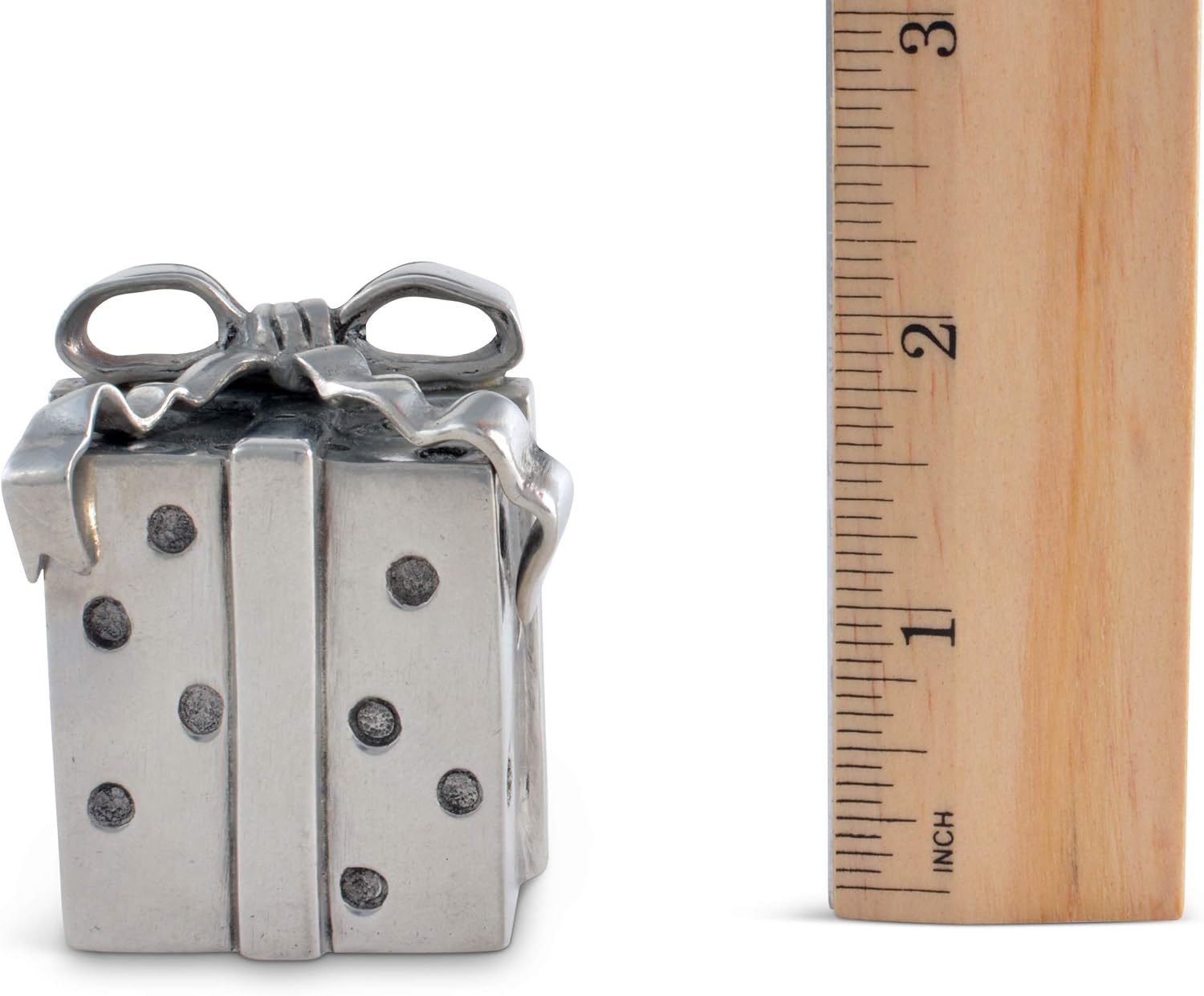 Vagabond House Christmas Salt and Pepper Shakers Set - Christmas Gift Box Shakers Set - Rustic Salt and Pepper Shakers - Crafted in Pewter - Holiday Salt and Pepper Shakers - Gifts 2.25 inch Tall