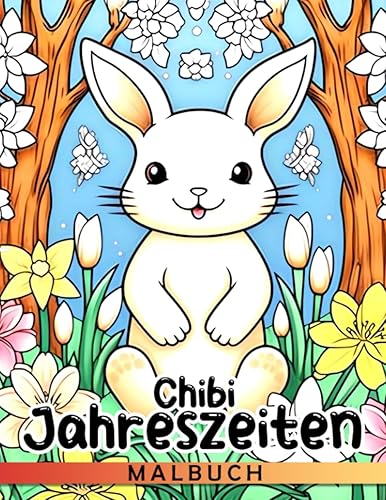 Chibi Jahreszeiten Ausmalbuch Ein Malbuch für Kinder, um die Wunder der vier Jahreszeiten zu lernen und zu erkunden (German Edition)