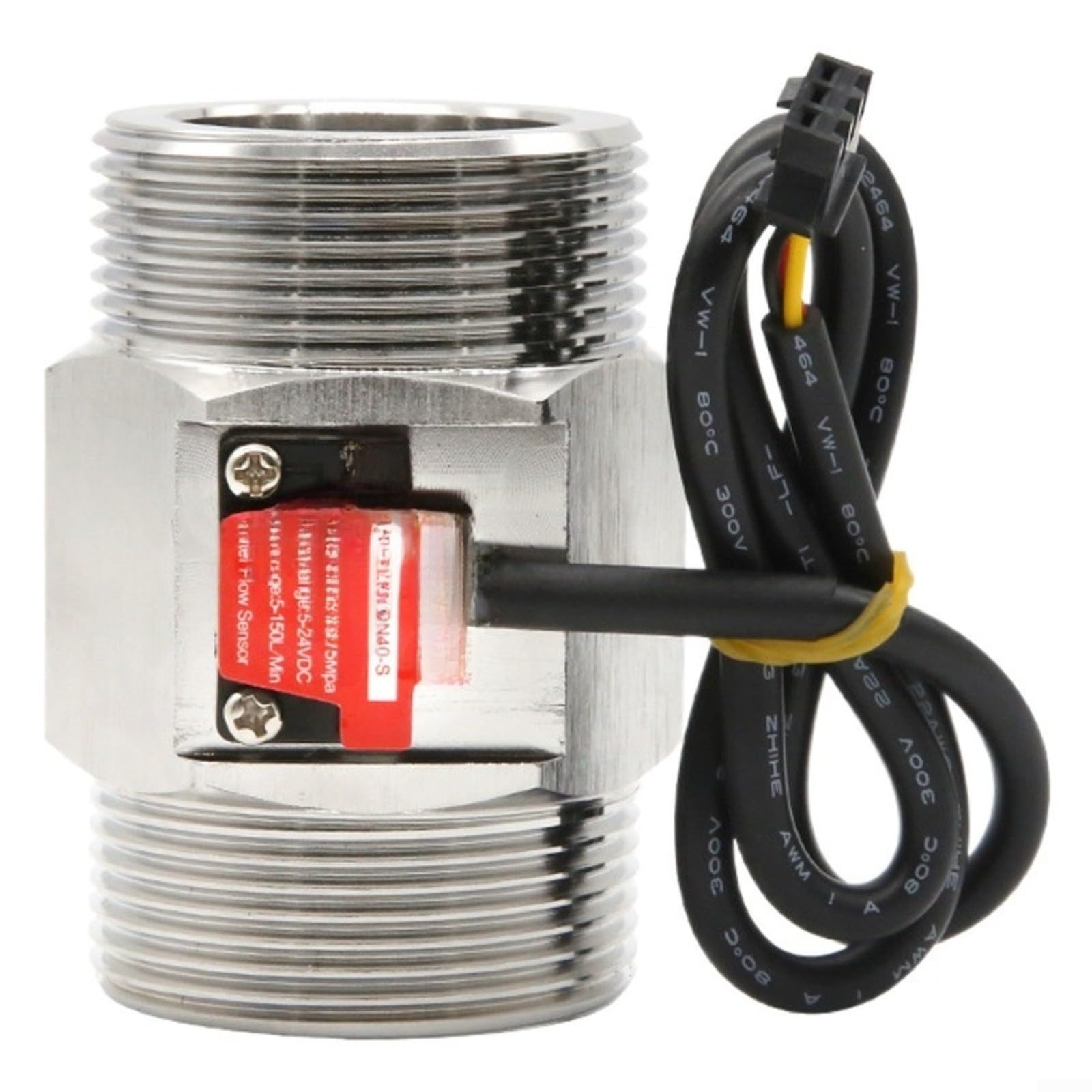 Sensor de flujo de agua de pasillo de acero inoxidable DN40 DN50, interruptor de medidor de flujo líquido de 5-150L/min, 3.5-24VDC, resistencia a la presión de 1.75MPa, Para agua industrial