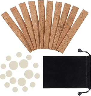 27 Pcs Clarinet Cork Replacement Kit with10 Pcs Clarinet Neck Joint Cork Sheet and 17 Pcs Clarinet Pads Bb Clarinet Woodwind Instrument Pads Clarinet Instrument Accessories with Black Packaging Bag