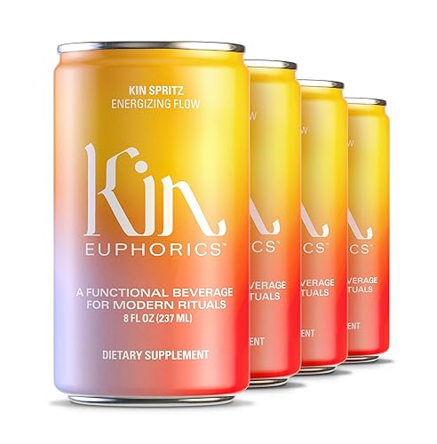 Kin Spritz de Kin Euphorics Licores sin alcohol listo para beber adaptógeno nootrópico botánico cítricos frescos hibisco cafeína rodiola rosa