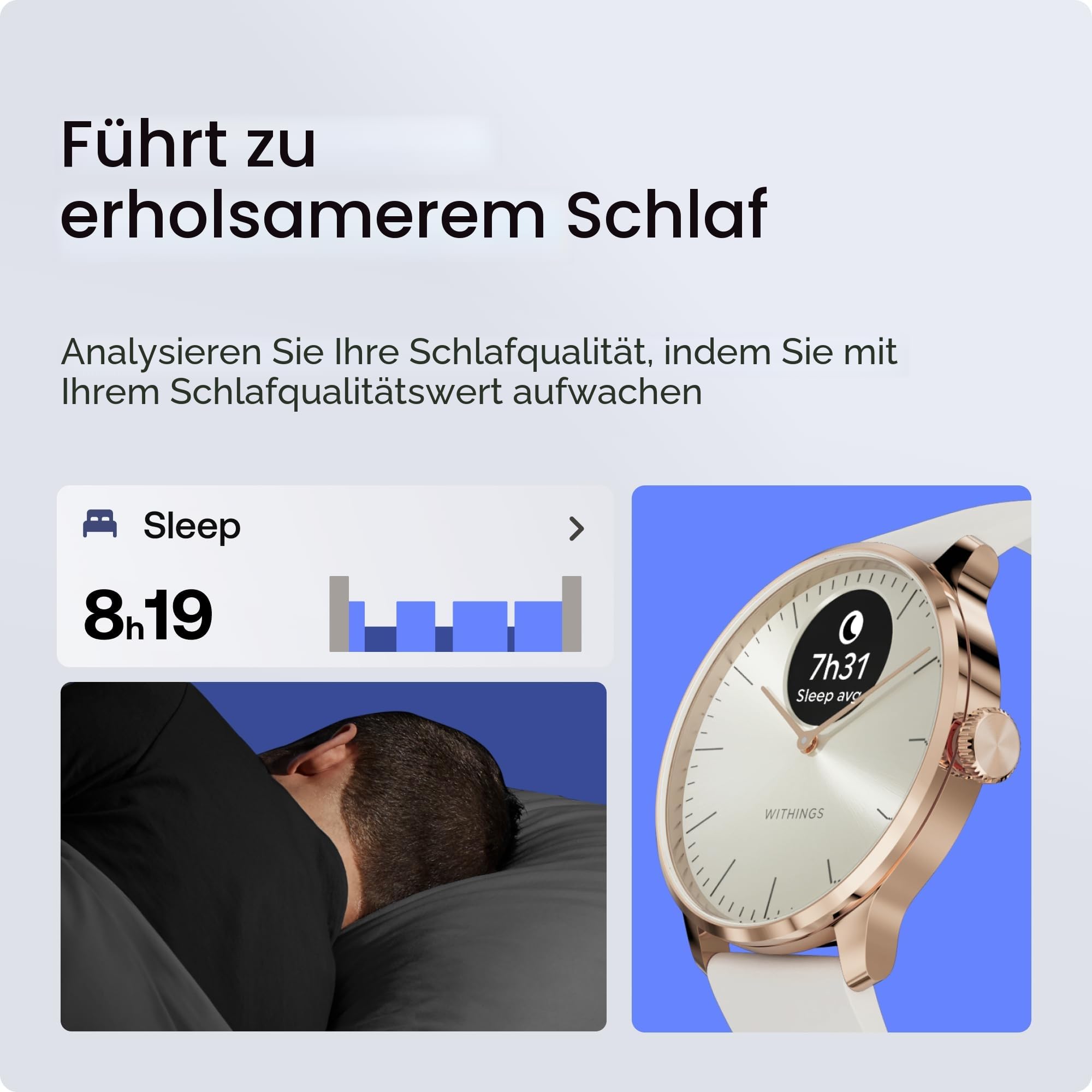 Withings ScanWatch Light – Hybrid Smartwatch, 24/7 Herzüberwachung, Aktivitätstracking, Zyklusverfolgung, Schlafüberwachung, Connected GPS, 30 Tage Akkulaufzeit, Android & Apple kompatibel
