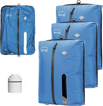 Vacuum Storage Bags for Clothes Reusable TPU Space Saver Bags for Travel with Zip IPX8 Waterproof Packing Organisers Packing Cubes for Suitcase Backpack 3Pcs+Pump
