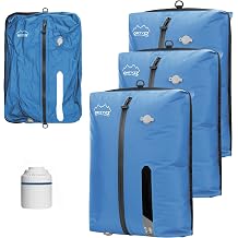Vacuum Storage Bags for Clothes Reusable TPU Space Saver Bags for Travel with Zip IPX8 Waterproof Packing Organisers Packing Cubes for Suitcase Backpack 3Pcs+Pump