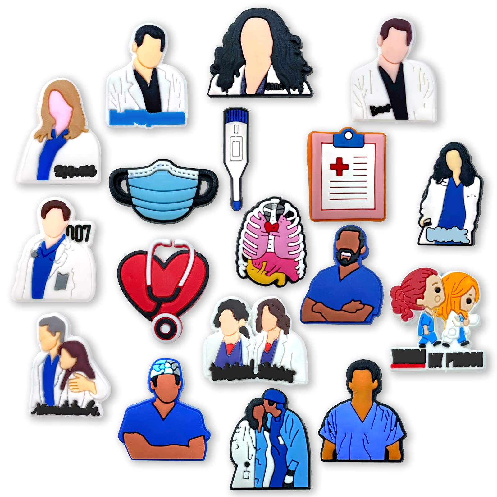 18PCS Charms Fits for Clog Sandals Shoes Decoration, TV Show Accessories Charms for Adult Men Women