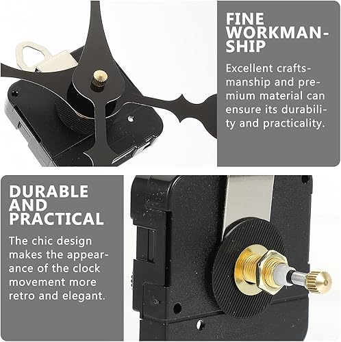 Miniatura 6 de Mecanismo de reloj de repuesto, mecanismo de movimiento de reloj de alto par sin tictac con 2 juegos de manecillas de reloj, kit de motor de reloj