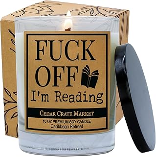 Cedar Crate Market - Book Lovers Gifts for Readers - Bookish Gifts, Reading Candle, Accessories, Best Friend Funny Birthday Candles for Women, Men, Bookworm, Librarian, Mothers Day - Made in USA