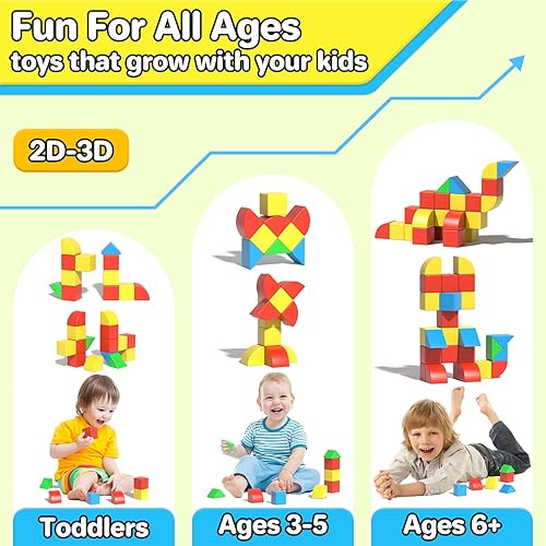 Miniatura 6 de Bloques magnéticos para niños pequeños, juguetes educativos de construcción sensorial, cubos de construcción magnética de 1.34 pulgadas, juguete