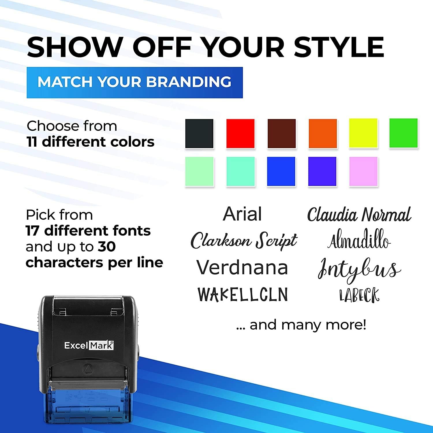 Custom Self Inking Rubber Stamp - Up to 3 Lines - with Extra Ink Pad (A1539)
